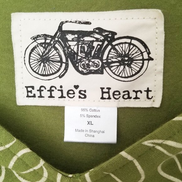 Effie's Heart Green Midi Dress with White Leaf Pattern - Picture 4 of 15